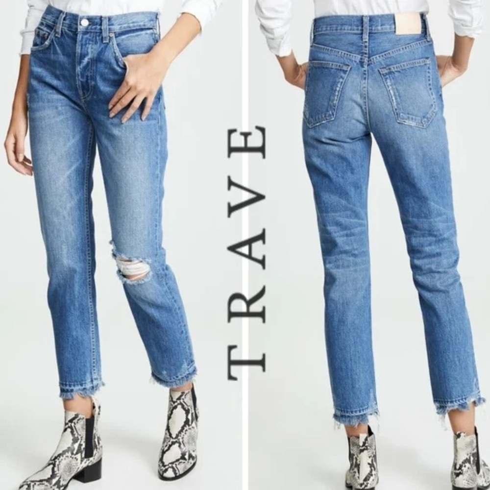 Trave Constance Sweet Emotion Destroyed Women's Blue Jeans Distressed Blue 30
